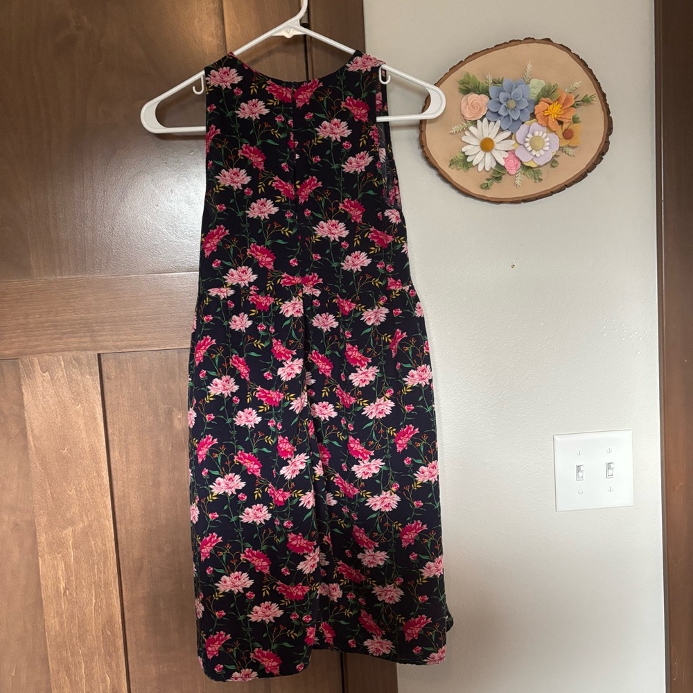 Old Navy Printed Sleeveless Swing Dress for Women Size XS Navy Blue Pink Floral - Picture 4 of 8